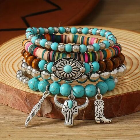 Coadipress Bohemian Mix حبة متعددة الطبقة متعددة البيان أساور Boho Boho القابلية للخرز ستراند الأساور الأساور براقة الكريستال شرابة السحر الهدية in Kuwait