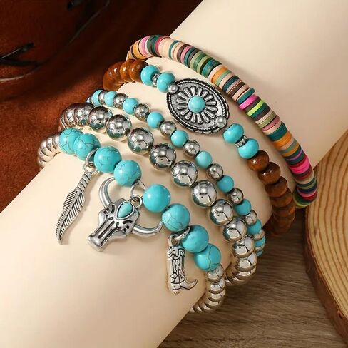 Coadipress Bohemian Mix حبة متعددة الطبقة متعددة البيان أساور Boho Boho القابلية للخرز ستراند الأساور الأساور براقة الكريستال شرابة السحر الهدية in Kuwait