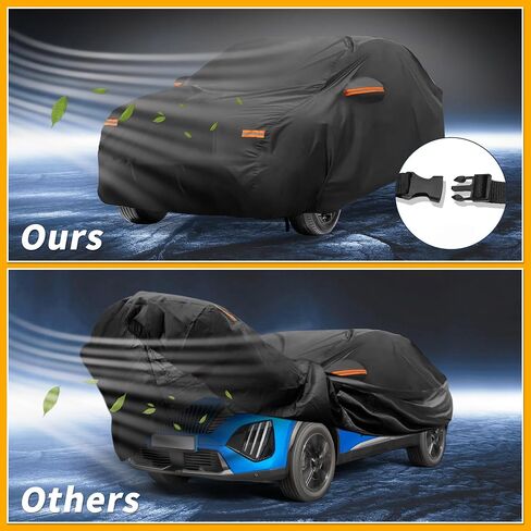 All-Weather Waterproof Car Cover - UV-Resistant Outdoor Full Exterior Protection for Peugeot 2008 190T-PU Black with Right Side Zipper in Saudi Arabia