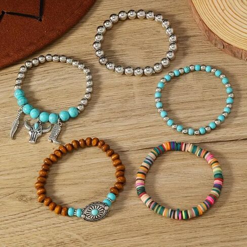 Coadipress Bohemian Mix حبة متعددة الطبقة متعددة البيان أساور Boho Boho القابلية للخرز ستراند الأساور الأساور براقة الكريستال شرابة السحر الهدية in Kuwait