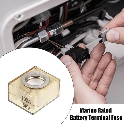 X AutoHaux مقاوم للماء 100A Marine تصنيف البطارية المصهر FUSE FUSE فقط 58 فولت DC الحد الأقصى in Saudi Arabia