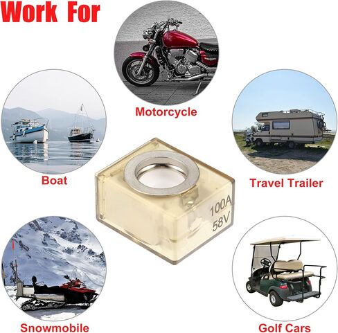 X AutoHaux مقاوم للماء 100A Marine تصنيف البطارية المصهر FUSE FUSE فقط 58 فولت DC الحد الأقصى in Saudi Arabia