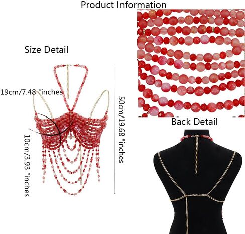 Handmade Beads Body Chain, Mermaid Top Rave Outfit Body Jewelry, Mermaid Costume, Beaded Bra Bralette Bead Waist Body Jewelry for Women for Boho Festival Clubbing (green) in Kuwait