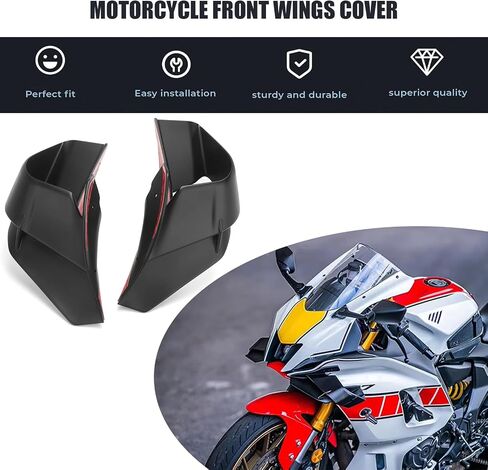 جناح الدراجات النارية يناسب R7 Wings Wing Wing Wind Spoiler Kits Fairing Fairing Litm for Yamaha R7 YZF R7 YZFR7 YZF-R7 2021-2023 (Gloss Black) in Kuwait