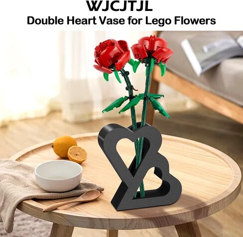 إناء لزهور LEGO 40524 40747 40725 40460 40647 ، مزدوجة قلب مزهرية لمجموعة بناء باقة زهرة LEGO - معرض Stand for LEGO ROSES BLOSSOM SUNFLOWER TULIPS DAFFDODILS LOTUS (RED) in Kuwait