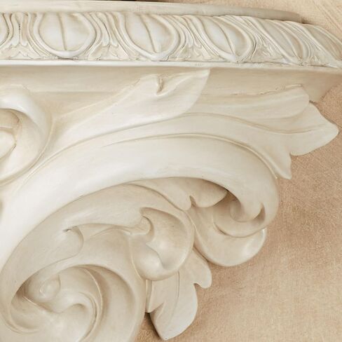 لمسة من الفصل Clareville العتيقة أبيض acanthus ورقة الجدار الجرف | ديكور على الطراز الفيكتوري in Kuwait