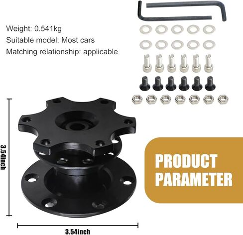 Steering Wheel Quick Release, Alloy Iron Car Steering Wheel Heightening Adapter Quick Release, Portable Auxiliary Repair Accessory, Suitable for Most Cars (Black) in Saudi Arabia
