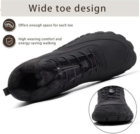 حذاء رجالي واسع عند أصابع القدم حافي القدمين للشتاء الدافئ للطقس البارد وأحذية الثلج المريحة in Kuwait