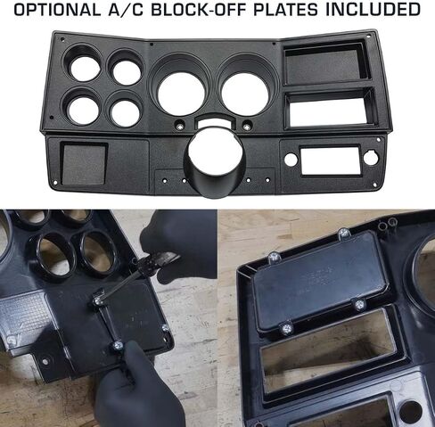 حزمة مجموعة GlowShift 6 Gauge Cluster متوافقة مع Chevy C10 1973-1987 - لعداد السرعة الملون 7 ، TACH ، ضغط الزيت ، درجة حرارة المياه ، مستوى الوقود ومقاييس فولت - فاز المباشر اللوحة اللوحة in Saudi Arabia