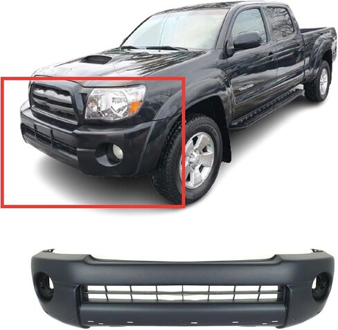 Fitparts متوافق مع الغلاف الأمامي Cover Fascia 2005-2011 Toyota Tacoma. 05-11 جاهز للطلاء. بدون ثقوب المستشعر. TO1000305 5211904904 in Saudi Arabia