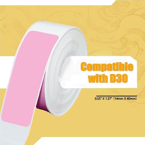 1600pcs شريط صانع الملصقات الأبيض D30 ، ورقة طابعة حرارية ، صانع الملصقات الذكي المصغر للمكتب ، المنزل ، shcool ، 14 × 40 مم ، 160 ملصقات/لفة ، 10 لفات in Kuwait