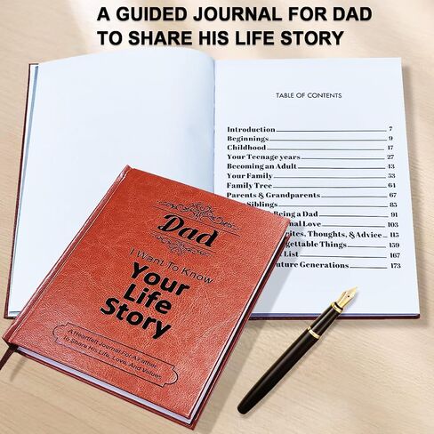 هدايا junqiu for dad - أبي أريد أن أعرف قصة حياتك ، كتاب دفتر اليومية الموجهة للأب - هدايا عيد الأب ، هدايا عيد ميلاد لأبي من ابن الابن ، أبي هدايا لعيد الميلاد in Kuwait
