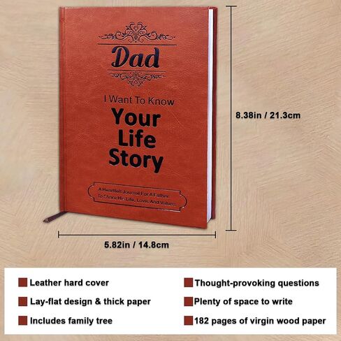 هدايا junqiu for dad - أبي أريد أن أعرف قصة حياتك ، كتاب دفتر اليومية الموجهة للأب - هدايا عيد الأب ، هدايا عيد ميلاد لأبي من ابن الابن ، أبي هدايا لعيد الميلاد in Kuwait