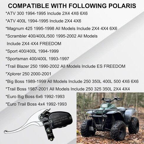 Left Front Brake Master Cylinder Compatible with Polaris ATV 300 400L Trail Blazer 250 Xplorer 250 Sportsman 400/400L Magnum 425 Scrambler 400/400L/500 Big Boss Trail Boss OEM # 2010197 in Saudi Arabia