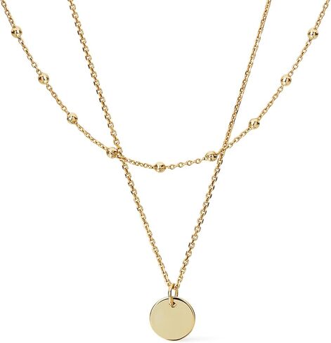 مجموعة قلادات تيت بطبقات ذهبية من آنا لويزا - عقد أنيق من اللؤلؤ المطلي بالذهب عيار 14 قيراط للنساء - لا يسبب الحساسية، مقاوم للماء، خالٍ من التشويه - مجموعة قلادات ذات طبقات من المجوهرات النسائية - أفكار هدايا للنساء in Kuwait