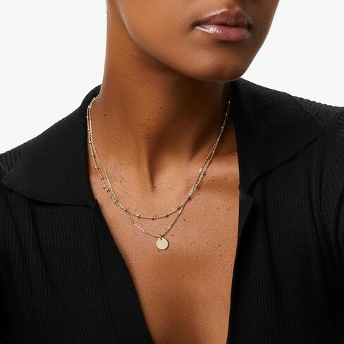 مجموعة قلادات تيت بطبقات ذهبية من آنا لويزا - عقد أنيق من اللؤلؤ المطلي بالذهب عيار 14 قيراط للنساء - لا يسبب الحساسية، مقاوم للماء، خالٍ من التشويه - مجموعة قلادات ذات طبقات من المجوهرات النسائية - أفكار هدايا للنساء in Kuwait