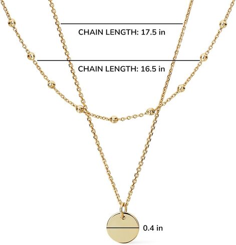 مجموعة قلادات تيت بطبقات ذهبية من آنا لويزا - عقد أنيق من اللؤلؤ المطلي بالذهب عيار 14 قيراط للنساء - لا يسبب الحساسية، مقاوم للماء، خالٍ من التشويه - مجموعة قلادات ذات طبقات من المجوهرات النسائية - أفكار هدايا للنساء in Kuwait