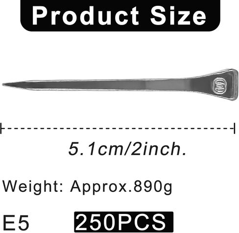 250pcs e6 Horseshoe Nails 2.1 بوصة من الفولاذ المقاوم للصدأ الحدوة حصان الأظافر الحصان الحافر أدوات حدوة الحصان للزجاج الملون ، تدريب الخيول الفروسية الرياضية in Kuwait