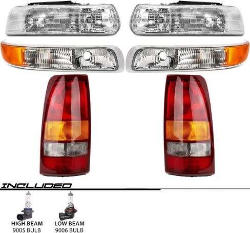 Epic Lighting OE Pitction Replacement Light Marker Marker Light Light Light Combo مجموعة متوافقة مع طرازات سيلفرادو 1999-2002 فقط [6 قطعة] جوانب السائق والركاب in Saudi Arabia