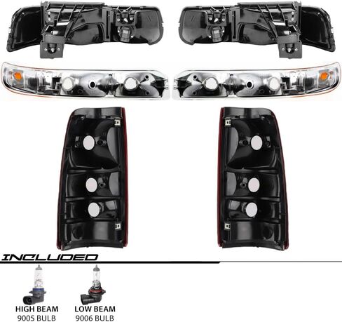 Epic Lighting OE Pitction Replacement Light Marker Marker Light Light Light Combo مجموعة متوافقة مع طرازات سيلفرادو 1999-2002 فقط [6 قطعة] جوانب السائق والركاب in Saudi Arabia