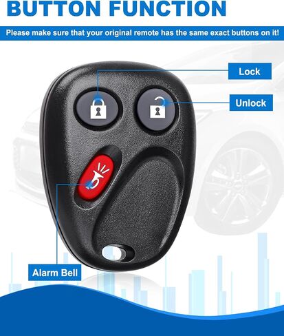 Key Fob with Uncut Trunk Car Key Fob, Remote Replacement Keyless Entry Remote for Chevy Suburban Traverse Tahoe, for GMC Acadia Yukon/Saturn Outlook,for Buick Enclave,OUC60270 & OUC60221,2 Pack in Kuwait