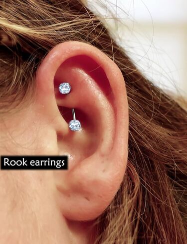Internally Threaded Eyebrow Piercing Jewelry 16G 6mm 8mm 10mm Surgical Steel Gold Vertical Labret Lip Jewelry Curved Barbell Eyebrow Rings Rook Navel Small Belly Button Ring for Women Men in Saudi Arabia