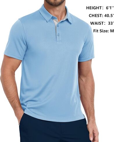 ZITY Mens Golf Shirts Short Sleeve Polo Performance Moisture Wicking Dry Fit Collared Shirts for Casual Bussiness in Saudi Arabia