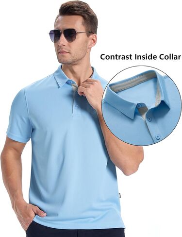 ZITY Mens Golf Shirts Short Sleeve Polo Performance Moisture Wicking Dry Fit Collared Shirts for Casual Bussiness in Saudi Arabia