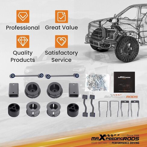 maXpeedingrods 2.5" Full Lift Kit for Jeep Wrangler JL 2018-2023, Front and Rear Coil Spacers w/Shock Relocation Brackets Sway Bar End Links in Saudi Arabia