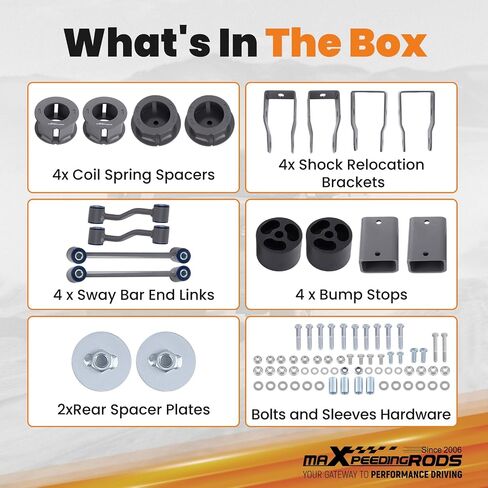 maXpeedingrods 2.5" Full Lift Kit for Jeep Wrangler JL 2018-2023, Front and Rear Coil Spacers w/Shock Relocation Brackets Sway Bar End Links in Saudi Arabia