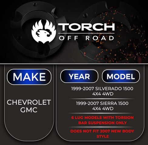 Torch 3 "Loveling Lift Kit for 1999-2007 Chevy Silverado GMC Sierra 1500 4x4 4WD w/تمديد الصدمات والأداة in Saudi Arabia