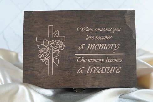 صندوق ذاكرة الحيوانات الأليفة المحفورة - صندوق تذكار خشبي للكلب أو التذكر - هدية فقدان الحيوانات الأليفة - الحجم المتوسط ​​- الانتهاء من الجوز المظلم - 8.5 × 6 × 3 في in Kuwait