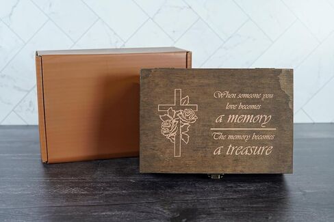 صندوق ذاكرة الحيوانات الأليفة المحفورة - صندوق تذكار خشبي للكلب أو التذكر - هدية فقدان الحيوانات الأليفة - الحجم المتوسط ​​- الانتهاء من الجوز المظلم - 8.5 × 6 × 3 في in Kuwait