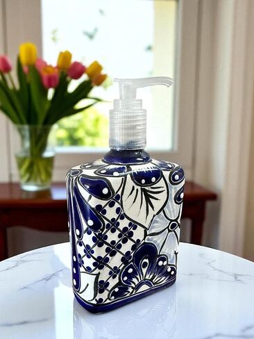 Talavera Soap Dispenser – Hand-Painted Mexican Pottery, Vibrant Ceramic Bathroom & Kitchen Decor (Large) in Saudi Arabia