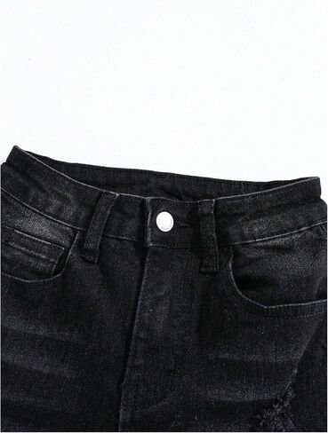 GORGLITTER Boy's Colorblock Embroidered Stacked Jeans Y2K Straight Slim Fit Denim Pants in Saudi Arabia