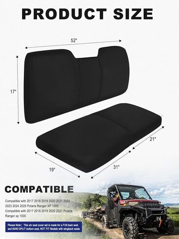 Heavy-Duty UTV Seat Covers Fit for Polaris Ranger 1000（2020-2025）/ Polaris Ranger XP 1000 (2017-2025) | Waterproof, Dog-Proof & Easy-Clean, Durable Oxford Fabric (Camo) in Saudi Arabia