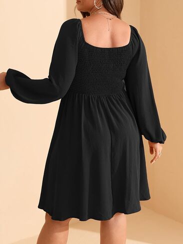 RWJ Women's Plus Size Dress Long Eleve Square Rece in Kuwait
