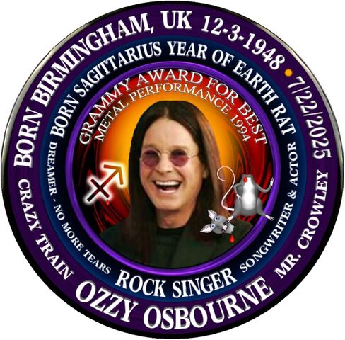 Ozzy Osbourne Pin ، Sagitarius Zodiac Earth Rat ، Select Size in Saudi Arabia