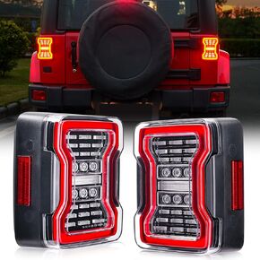 LED LED LID LIGHT PRESSION لـ Wrangler JK JKU 2007-2018 ، مصابيح خلفية للفرامل الخلفية مع مصابيح تشغيل الإشارة والأضواء العكسية ، 2 عبوات in Kuwait