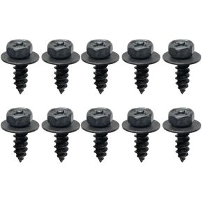 10pcs M6 Black Self-tapping Screws With Gasket For Car And Motorcycle Bumper Fender And Engine Guard Installation(15pcs) in Saudi Arabia