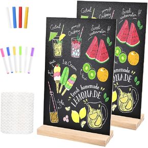 1 Pack 8.1x12 in Chalkboard Signs with Stand for Tables Small Chalk Board Signs Tabletop Message Board Sign with Wood Base for Home Decorations Coffee Shop Restaurant Kitchen Wedding Party in Kuwait