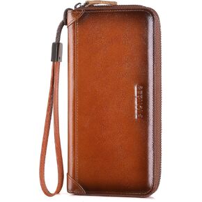 Women's Wallet RFID Blocking Long Travel Leather Purse Large Capacity Credit Card Holder in Kuwait