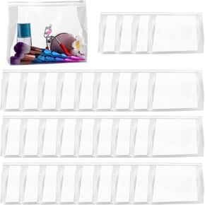 50 PCS Mini Clear Makeup Bag,Small Clear Zipper Pouch Travel Bag for Toiletries Plastic Cosmetic Organizer Waterproof，for Swimsuit Bikini Travel Vacation(7.9 x 5.9 x 2 Inch) in Saudi Arabia