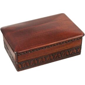 Enchanted World of Boxes Espresso Stained Linden Wood Jewelry Keepsake Storage Box in Saudi Arabia