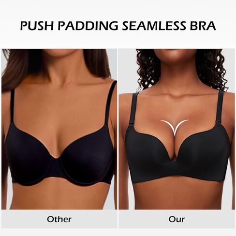 حمالات صامتة مبطنة للنساء للنساء ترفع قميصًا عميقًا غطس لاسلكي صدرية داعمة. أضف كوبًا واحدًا in Kuwait