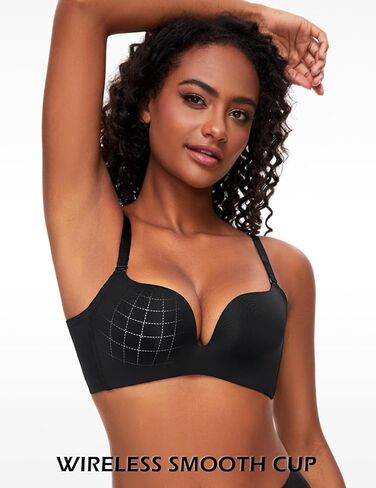 حمالات صامتة مبطنة للنساء للنساء ترفع قميصًا عميقًا غطس لاسلكي صدرية داعمة. أضف كوبًا واحدًا in Kuwait