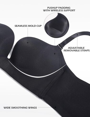 حمالات صامتة مبطنة للنساء للنساء ترفع قميصًا عميقًا غطس لاسلكي صدرية داعمة. أضف كوبًا واحدًا in Kuwait