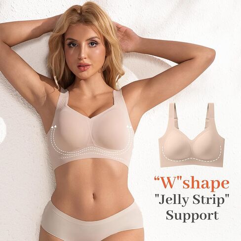 Fittingirls Women's Ultra-Soft Wireless Bra Full Coverage Non-Wired Padded Design Breathable Lightweight All-Day Comfort in Saudi Arabia