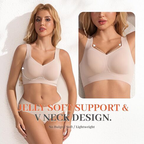 Fittingirls Women's Ultra-Soft Wireless Bra Full Coverage Non-Wired Padded Design Breathable Lightweight All-Day Comfort in Saudi Arabia
