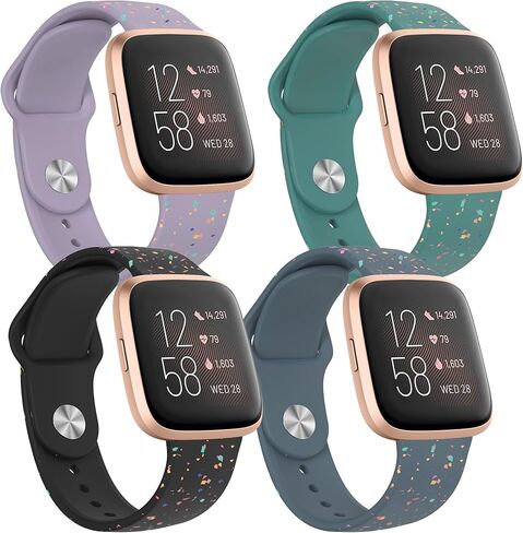 حزام رياضي لـ Fitbit Versa 2 / Fitbit Versa/Versa Lite/Versa SE Bands للنساء والرجال، حزام بديل مقاوم للماء من السيليكون الناعم متوافق مع الساعة الذكية Fitbit Versa 2 in Kuwait